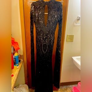 Black sequined gown